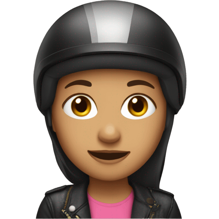 a girl with a biker helmet on emoji