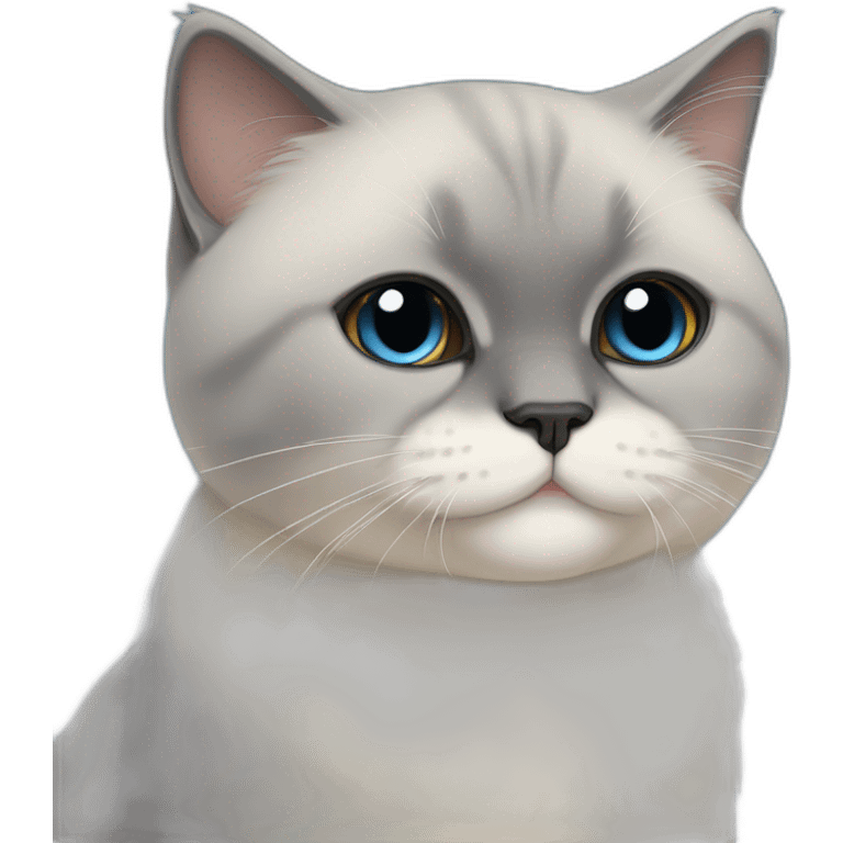 À black british shorthair beside a himalayan cat color blue cream emoji