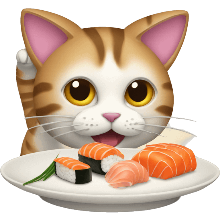 cat eating sushi  emoji