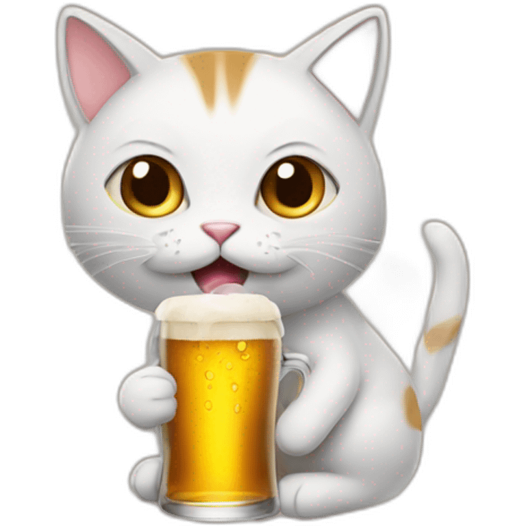 Cat with beer emoji