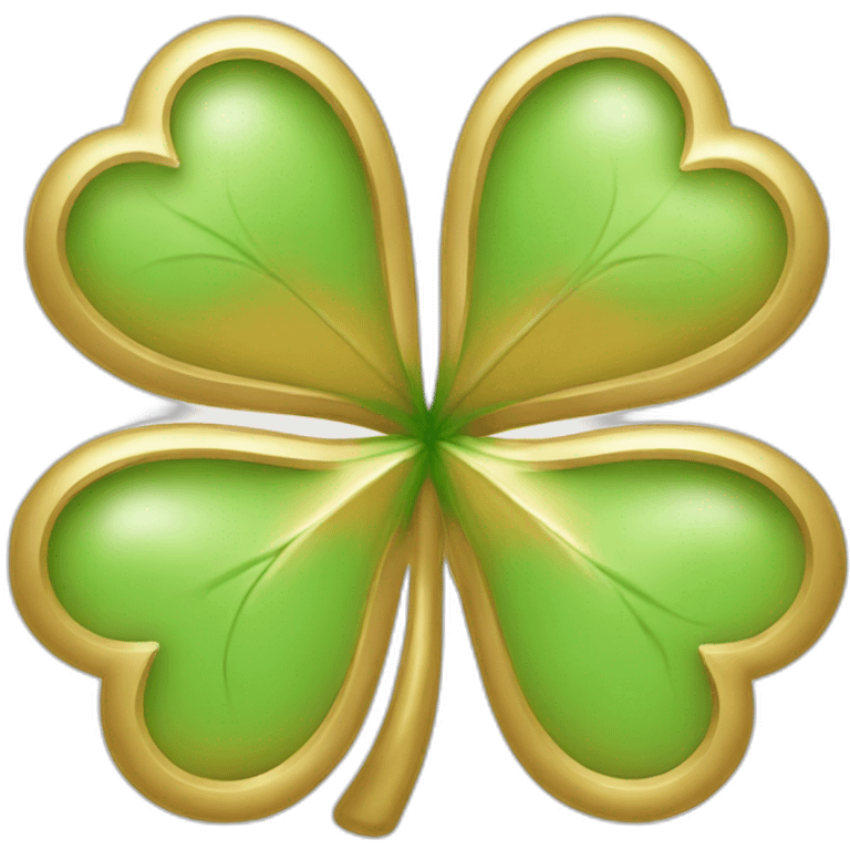 gold outline-four-leaf-clover emoji