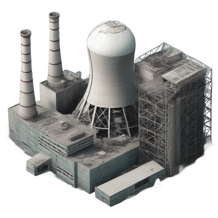 super-realistic exploded Chernobyl nuclear power plant emoji