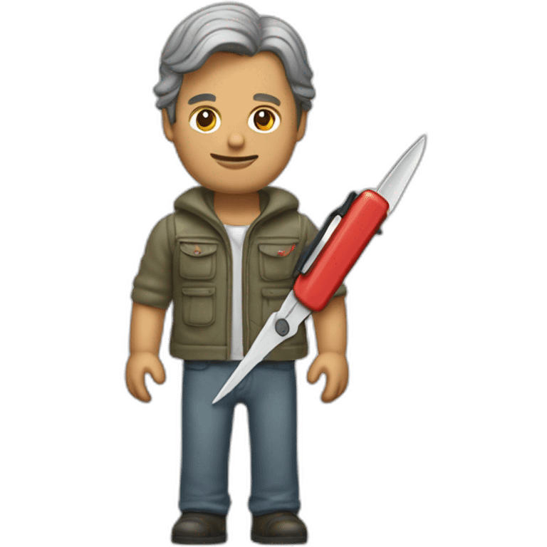 Macgyver with swiss army knife emoji