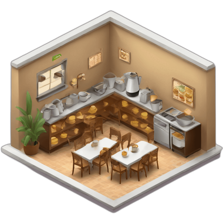 Coffee house isometric emoji