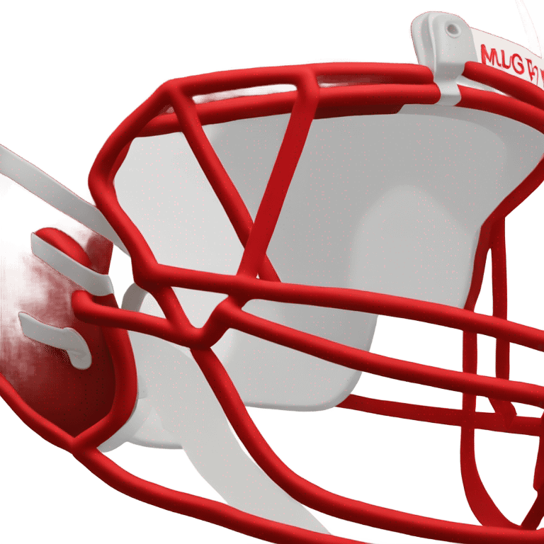 side view of red football helmet emoji