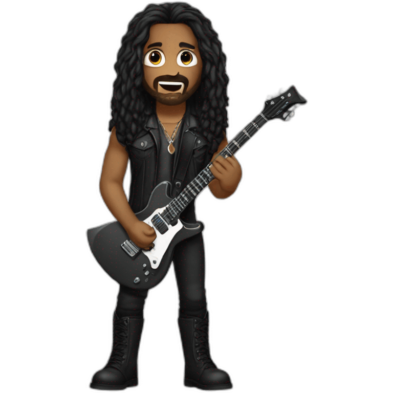 metal singer long hair black emoji