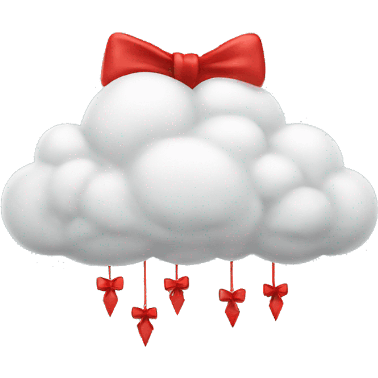 Cloud with red bows hanging  emoji