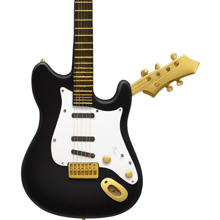 black guitar with gold gutiar string emoji