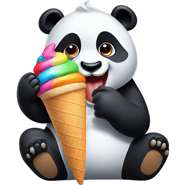 Panda eating ice cream emoji