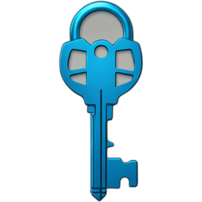 cyber metal key with blue rim light emoji