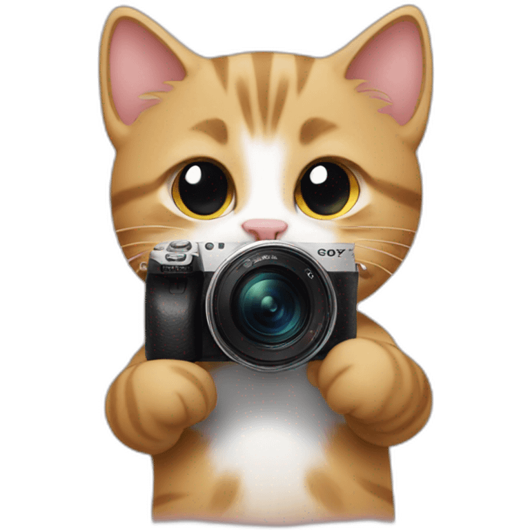 kitten taking photos with sony emoji