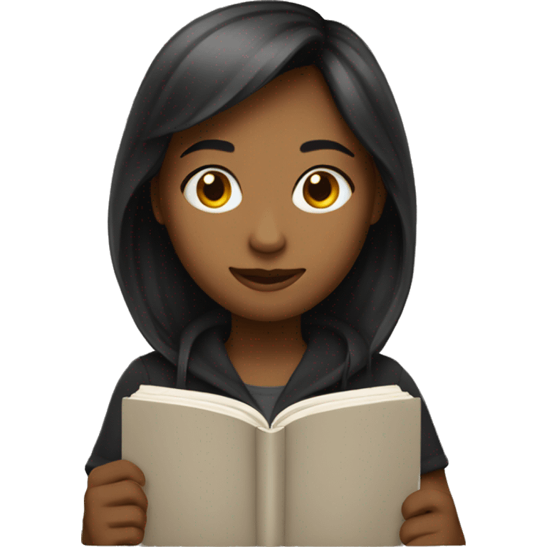 Girl with open book emoji