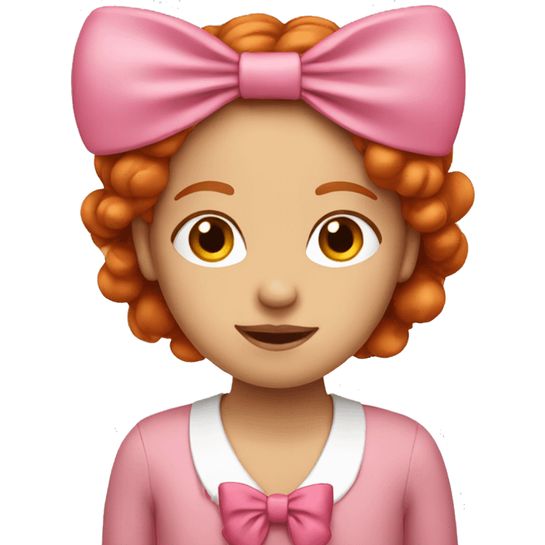 red head wearing a pink bow emoji