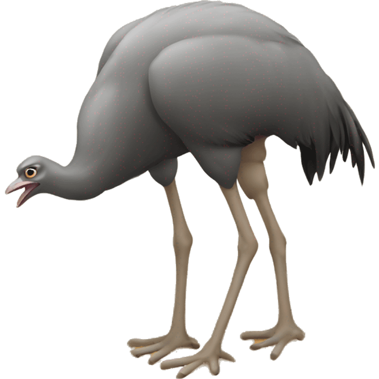 Ostrich with head under sand emoji