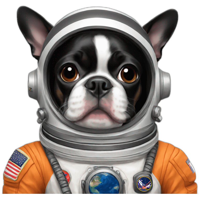 Boston terrier astronaut emoji