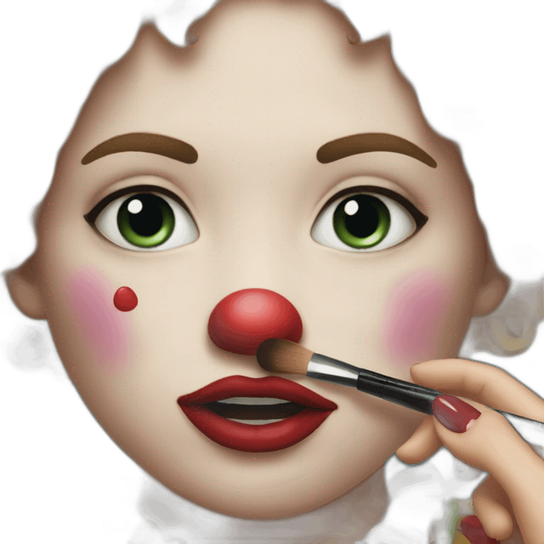 Clown putting makeup and crying emoji