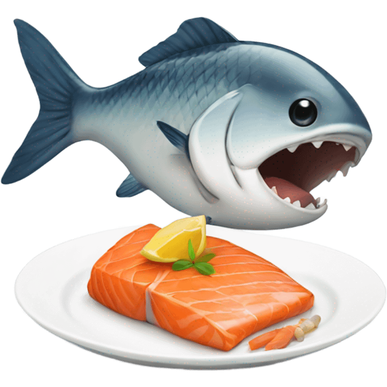 eating a fish  emoji