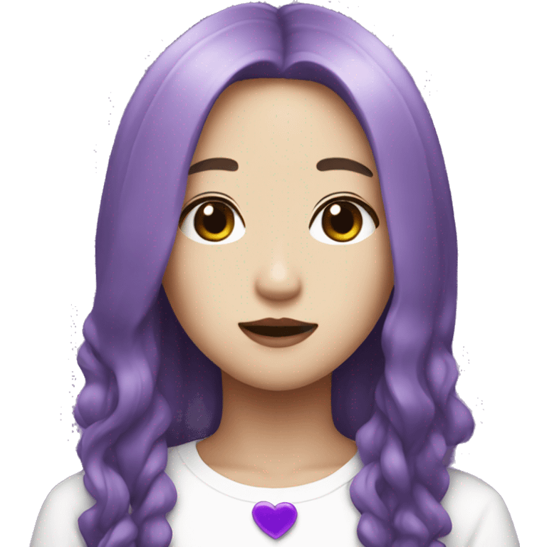 K-pop girl with purple theme emoji