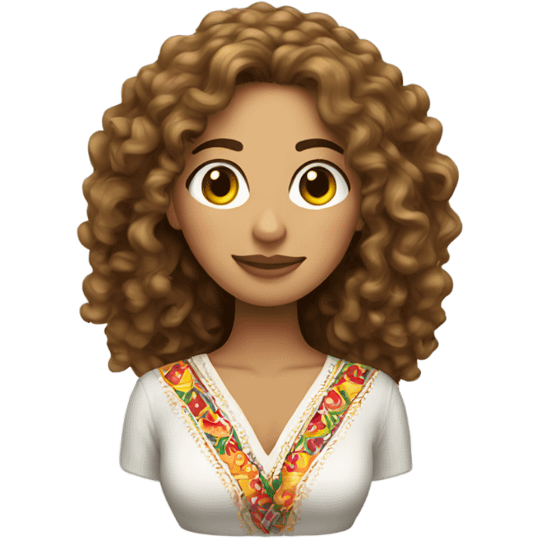 Mexican long curly hair lady emoji