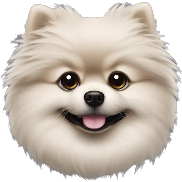 black fluffy Pomeranian Spitz with black eyes emoji