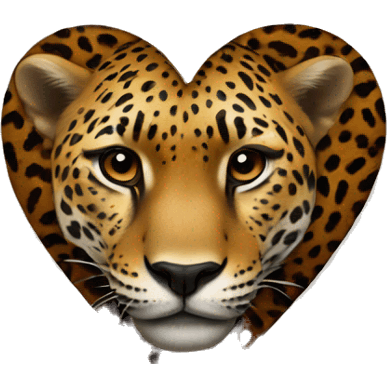 brown heart with jaguar print emoji