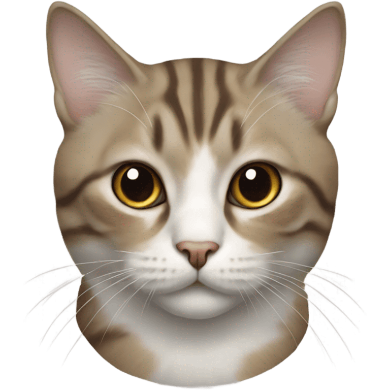 Realistic cat with beige brown and gray laying  emoji