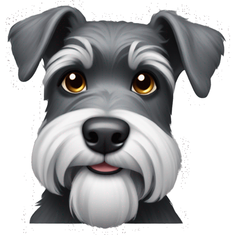 Fluffy dark gray schnauzer emoji