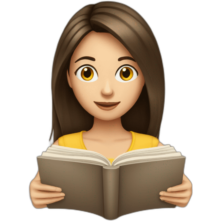 basic-brunette-girl-reading emoji