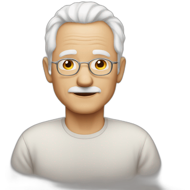 Older man white hair without glasses and without mustache emoji