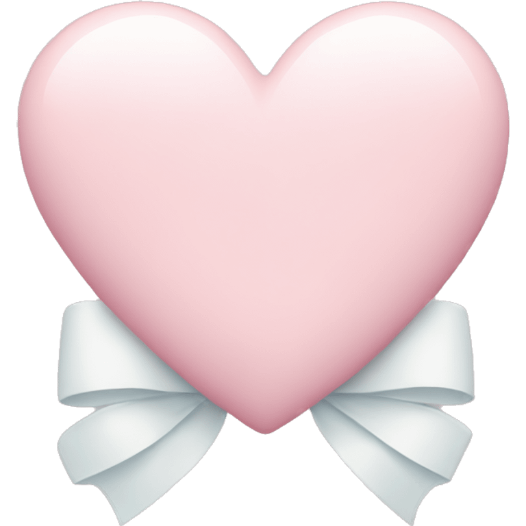 Pastel pink heart with white bow emoji