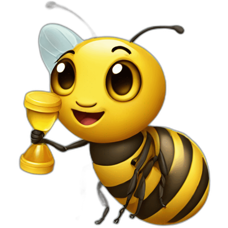 Honey bee with dumbbell emoji