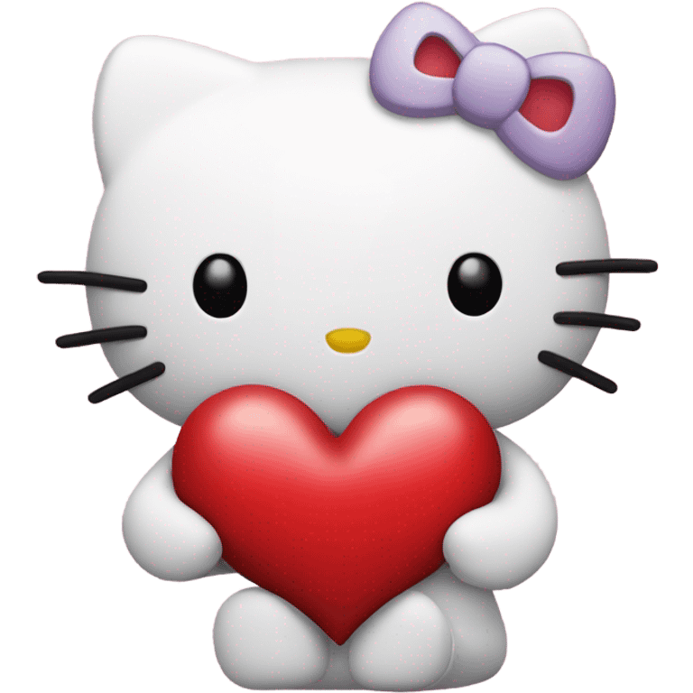 hello kitty holding heart  emoji