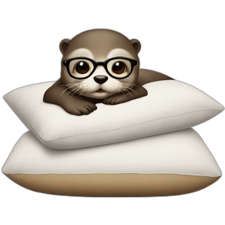 otter with glasses against a pillow emoji