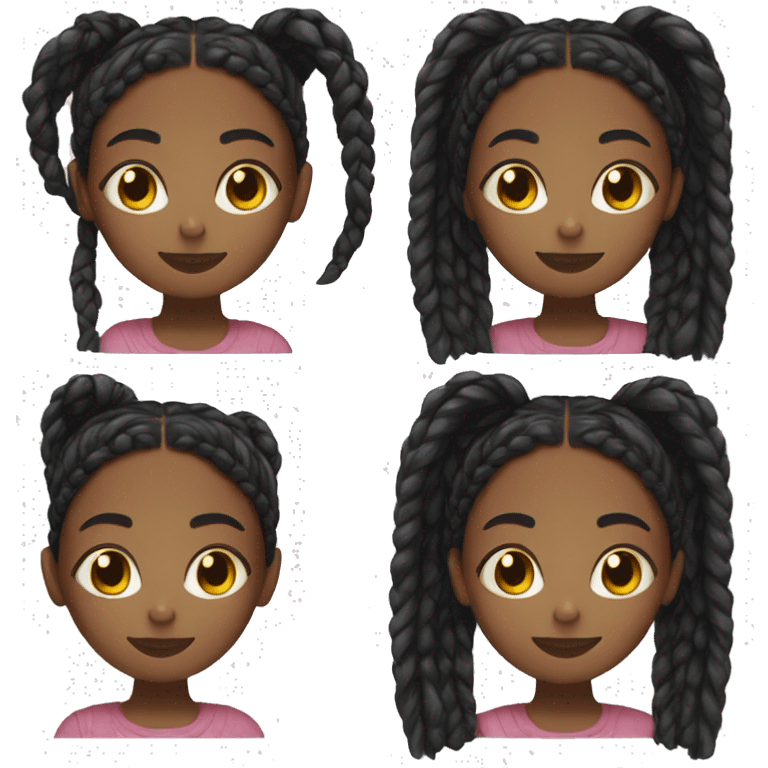 Black Girl with box braids  emoji