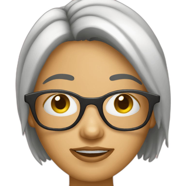 Chica rubia con gafas emoji