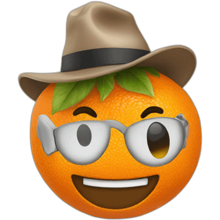 happy mandarine with detective hat emoji