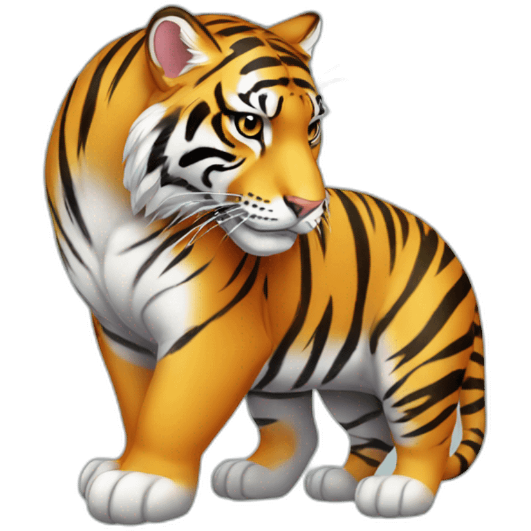 Tigre sur dauphin emoji