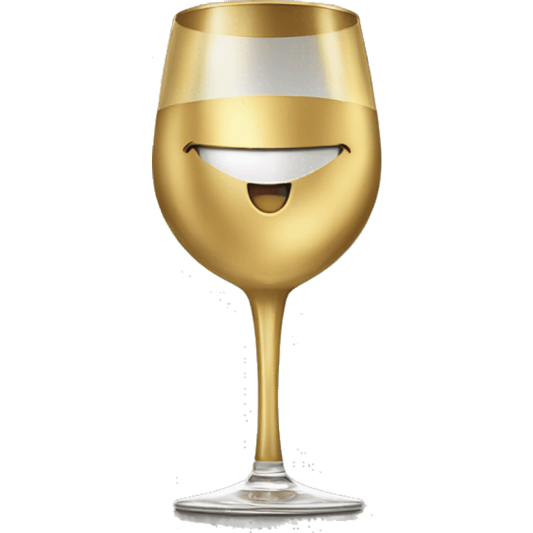 2 gold metal wine glasses cheers emoji