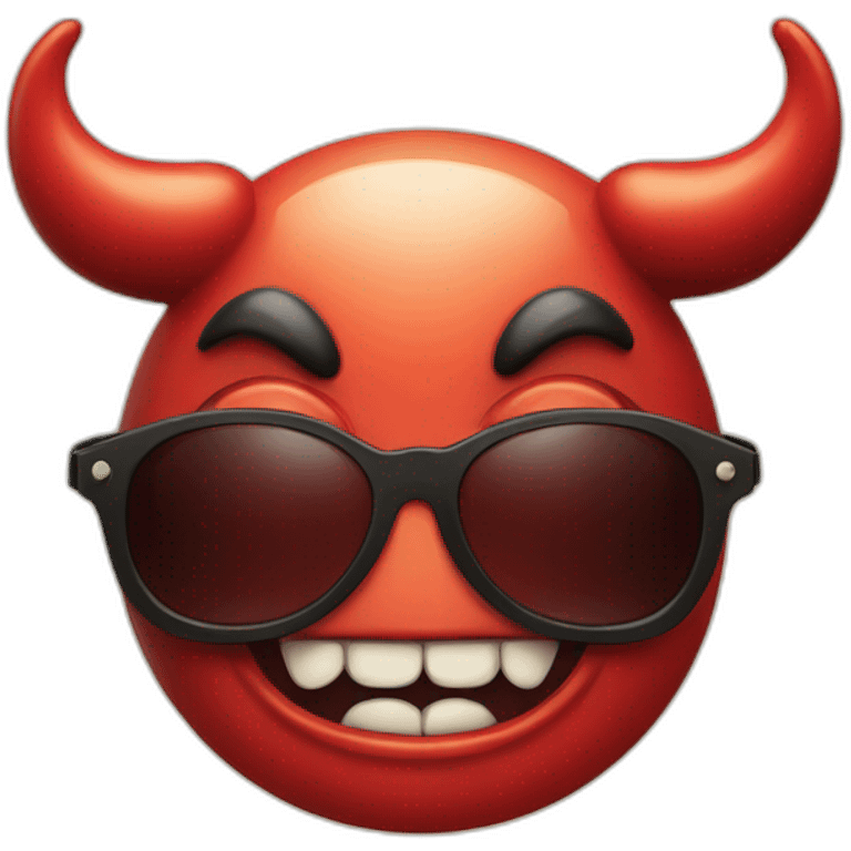 Vintage Devil with tongue wearing sunglasses emoji