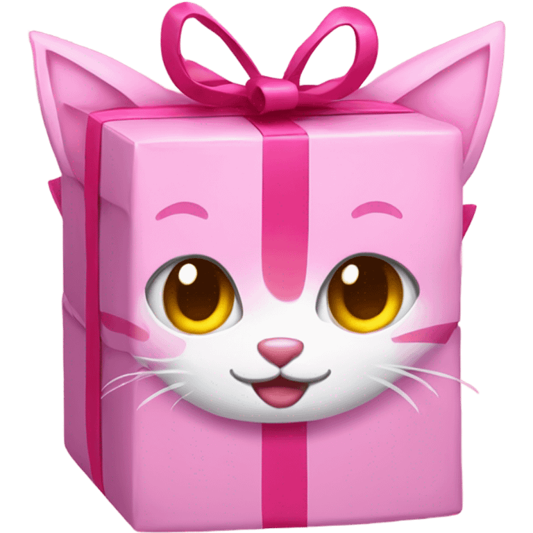 Pink Present with cat ears emoji