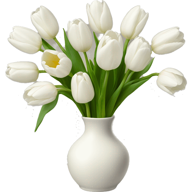 White tulips in a pretty vase emoji