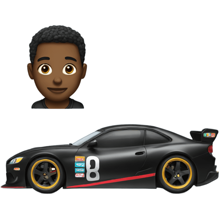 Black race car  emoji