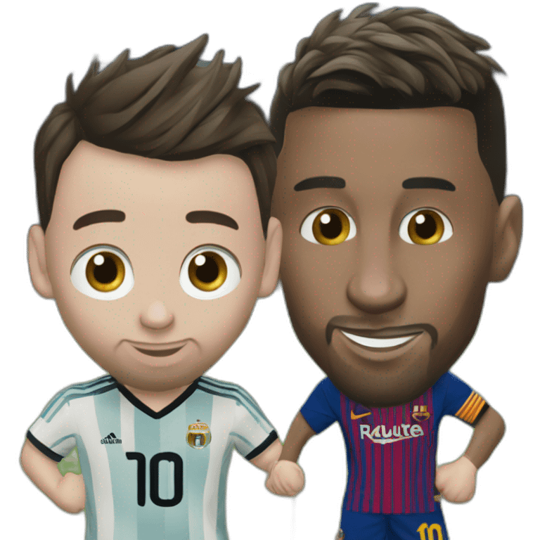 Messi qui fait câlin à ronaldo emoji