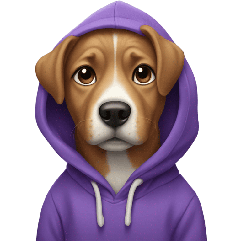 dog in a purple hoodie emoji