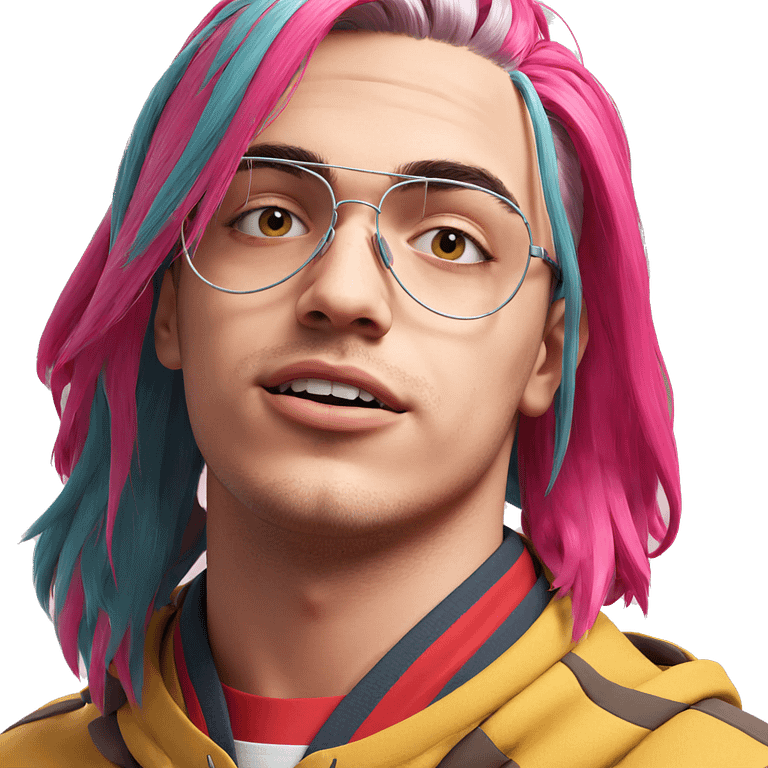 pink haired boy portrait emoji