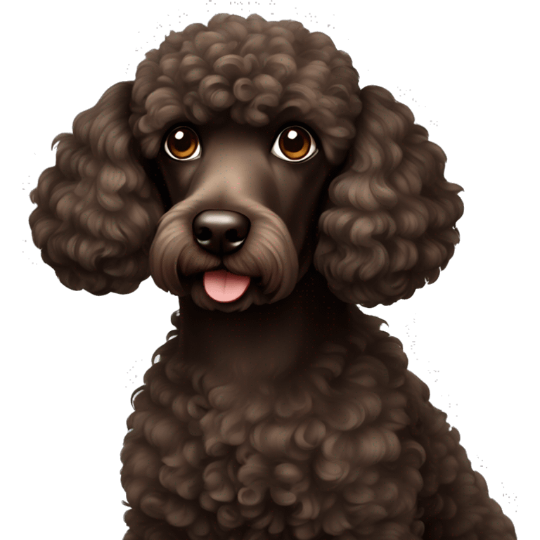 A dark brown poodle  emoji