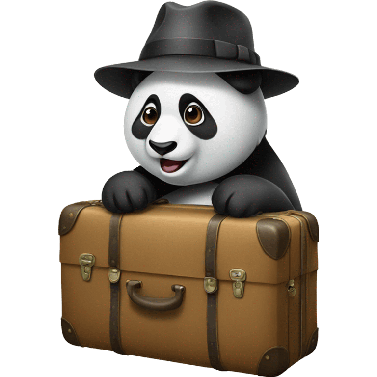 panda with suitcase and a hat emoji