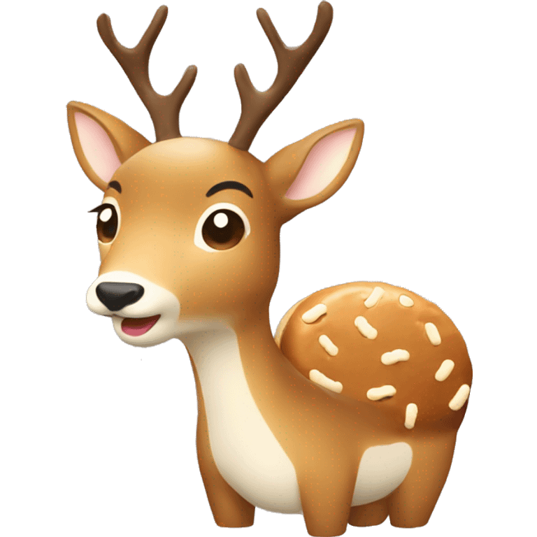 Deer from Japan eating cookie emoji