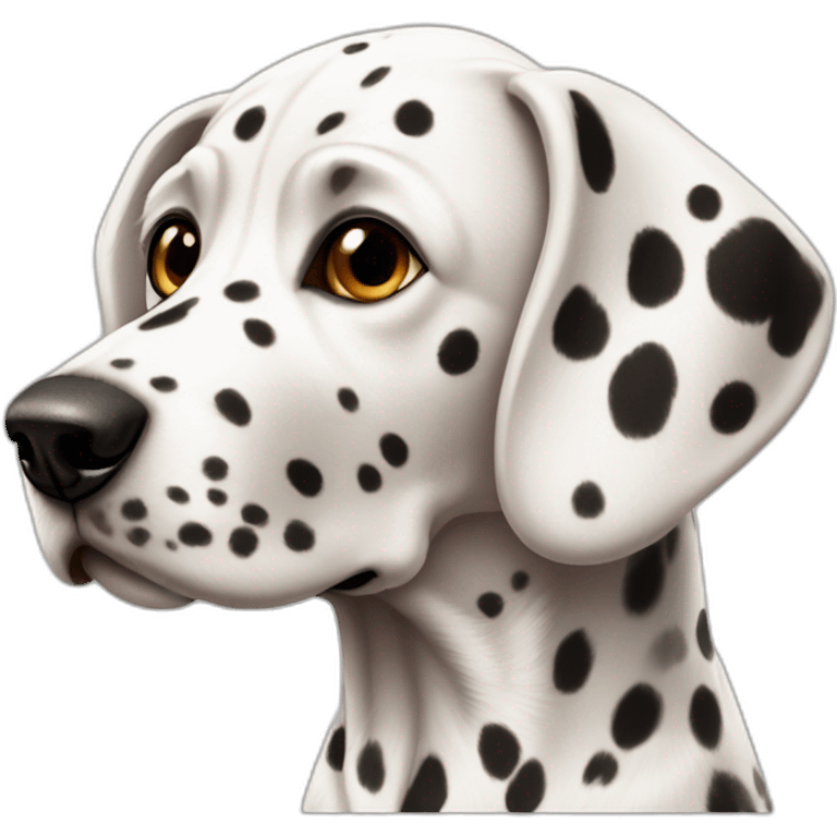 Dalmatian with brown color and full colored ears emoji