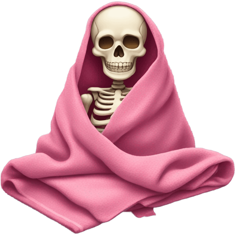 Pink skeleton with blanket  emoji